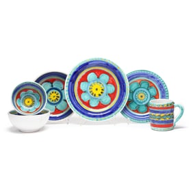 Giovanni DeSimone (Italy, 1930-1991), Large Set of Vintage Art Pottery Dinnerware
