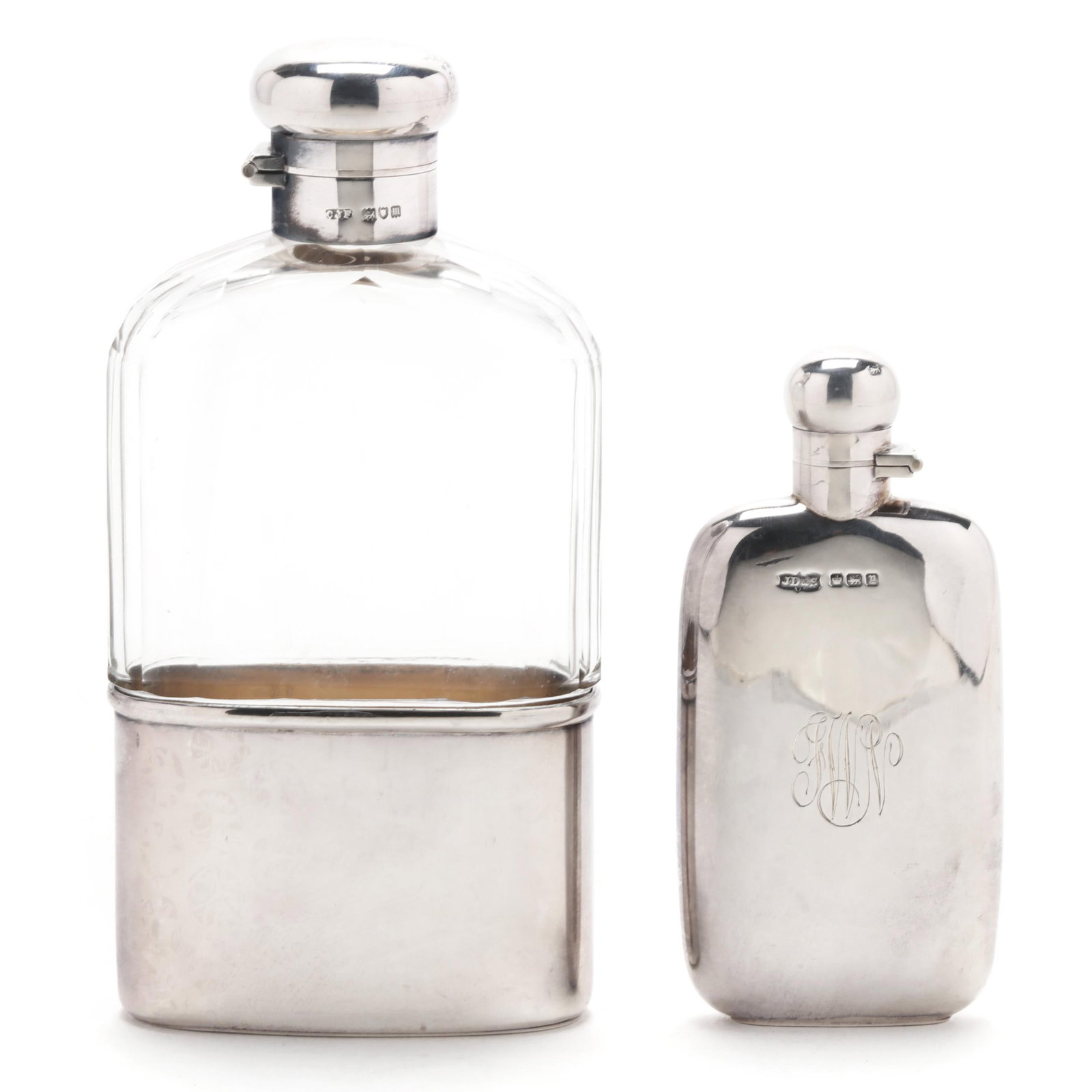 Two English Silver Flask Bottles (1 of 10)