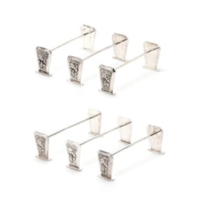 Set of Six Russian Silver Knife Rests for the Vietnamese Market