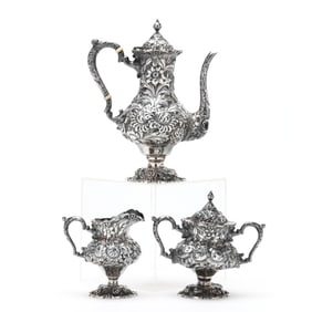 Stieff  Repousse  Sterling Silver Coffee Service