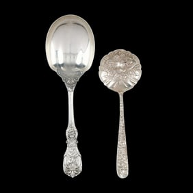 Two American Sterling Silver Serving Spoons