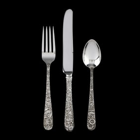 S Kirk & Son  Repousse  Sterling Silver Youth Set