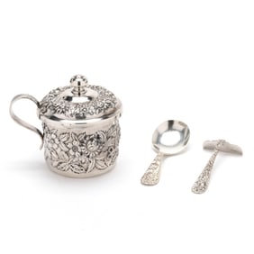 Group of S. Kirk & Son  Repousse  Sterling Silver Baby Accessories