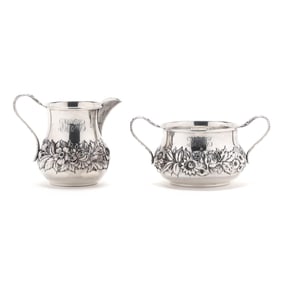 S. Kirk & Son Inc.  Repousse  Sterling Silver Creamer and Sugar Bowl