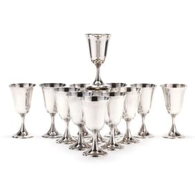 Thirteen American Sterling Silver Goblets