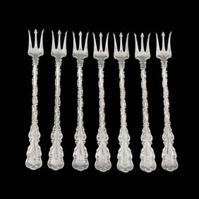 Set of Seven Whiting  Louis XV  Sterling Silver Seafood Forks