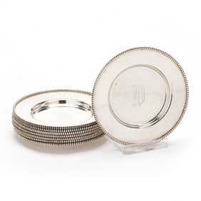 Set of Eight Sterling Silver Ashtrays by Jacobi & Jenkins