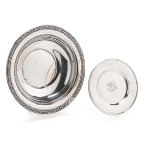 Wallace Sterling Silver Serving Bowl and Bread Plate