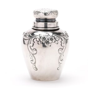 An Antique Sterling Silver Dresser Jar with Cover