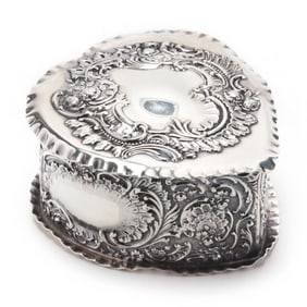 Durgin Sterling Silver Heart Shaped Box