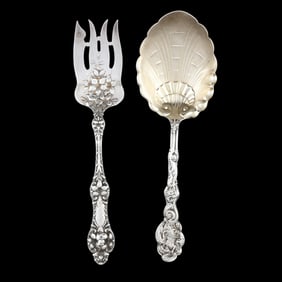 Two Ornate Sterling Silver Flatware Servers