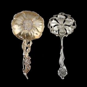 Two Art Nouveau Sterling Silver Bon Bon Spoons