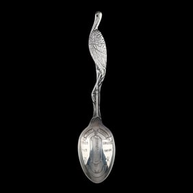 Lunt Sterling Silver Commemorative Stork Baby Spoon
