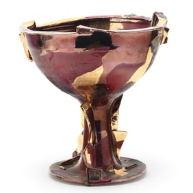 Sally Bowen Prange (NC, 1927-2007), Large Edgescape Porcelain Centerpiece
