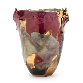 Sally Bowen Prange (NC, 1927-2007), Edgescape Porcelain Vase with Luster