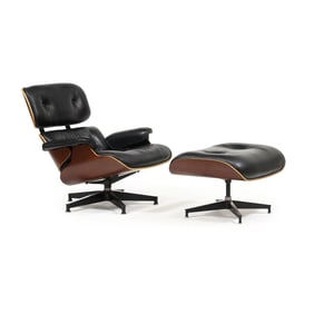 Charles and Ray Eames, 670/671 Cherry Lounge Chair and Ottoman