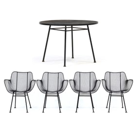 Russell Woodard (American, 1910-1969), Sculptura Outdoor Table and Four Chairs