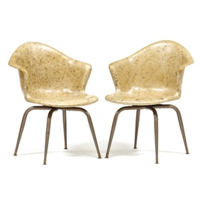 Attributed Lawrence Peabody (American, 1924-2002), Pair of Swivel Shell Chairs