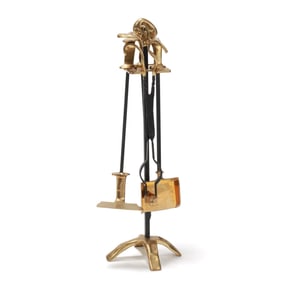 David Marshall (Scottish, b. 1942), Four Piece Set of Fireplace Tools on Stand