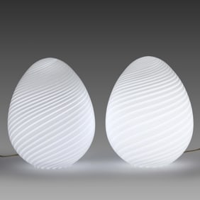 Pair of Murano "Egg" Table Lamps