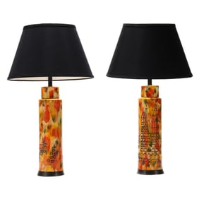 Aldo Londi (Italy, 1911-2003), Pair of Campus Ceramic Table Lamps