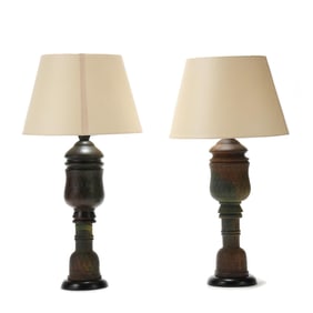 Aldo Londi (Italy, 1911-2003), Pair of Mid-Century Pottery Table Lamps