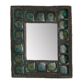 Halina Martin, Contemporary Enameled Pottery Tile Mirror