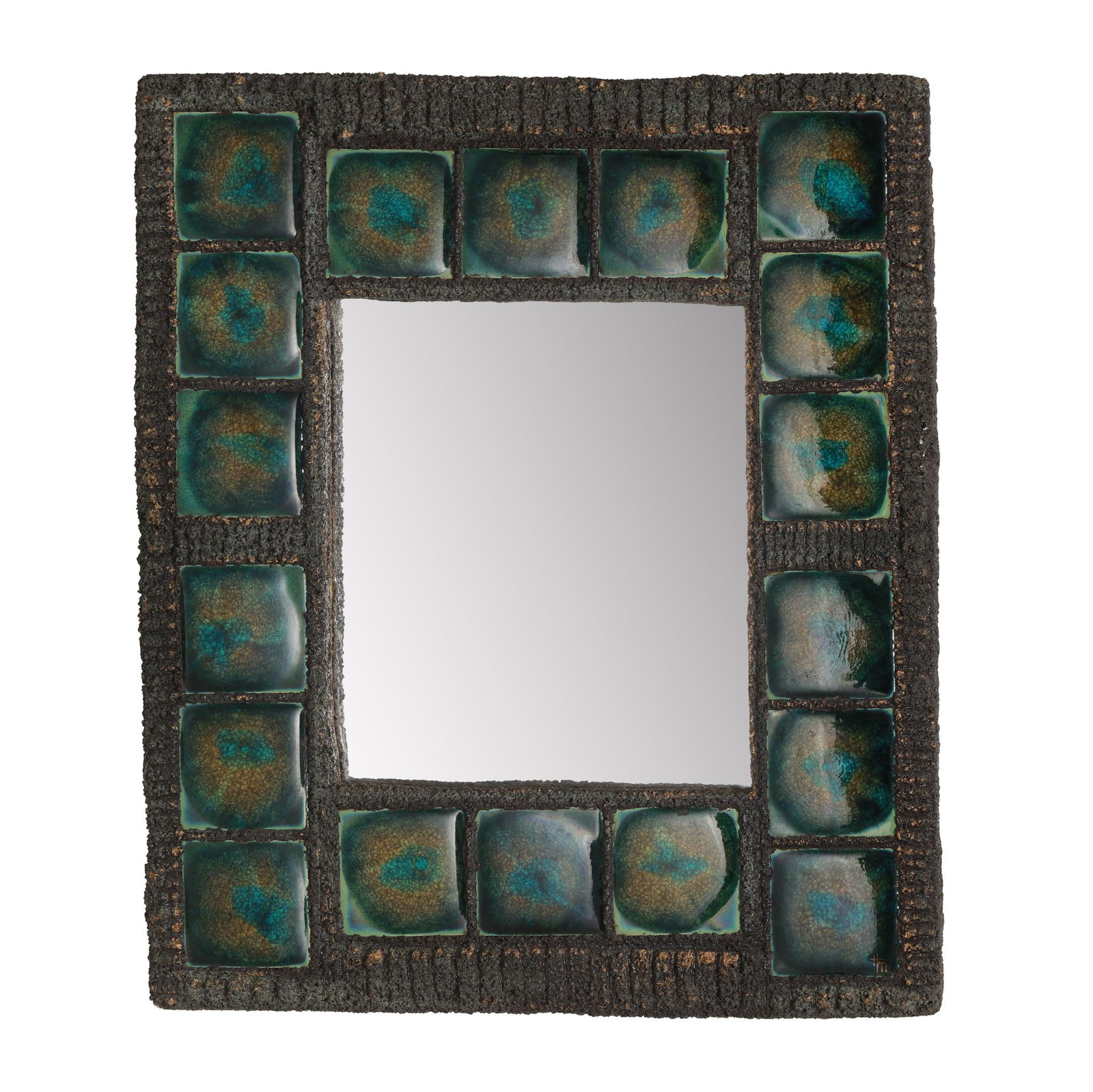 Halina Martin, Contemporary Enameled Pottery Tile Mirror (1 of 7)
