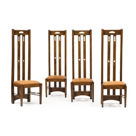 After Charles Rennie Mackintosh, Set of Four Ingram Chairs