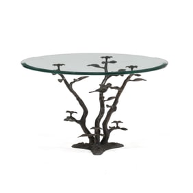Attributed Willy Daro (Belgium, 1918-1990), Glass and Bronze Side Table