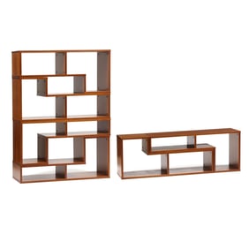 Contemporary Cherry Modular Open Bookcase