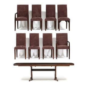Danish Rosewood Dining Table and Eight Chairs