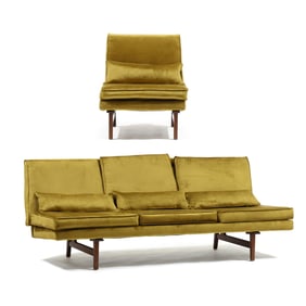 Jens Risom (Danish, 1916-2016), Armless Sofa and Lounge Chair