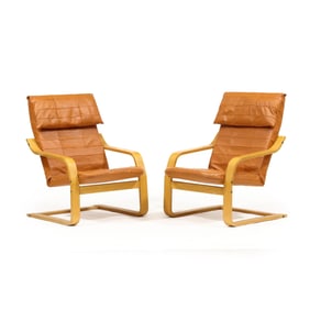 Verikon, Pair of Danish Modern Leather Lounge Chairs