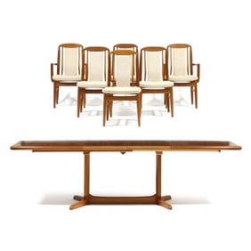 Benny Linden (Swedish-American, b. 1929), Teak Dining Table and Six Chairs