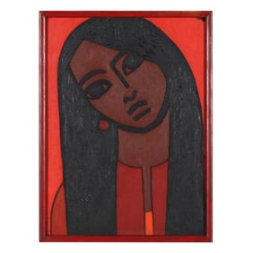 Jan Yoors (Belgian-American, 1922-1977), Portrait of a Woman with Earring