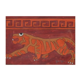 Jan Yoors (Belgian-American, 1922-1977), Greek Key & Tiger