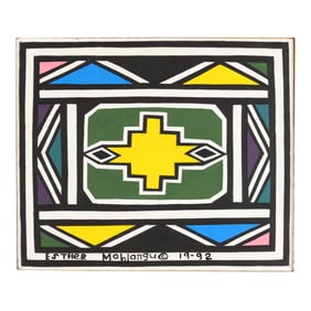 Dr. Esther Mahlangu (South African, b. 1935), Ndebele Abstract