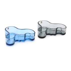 Alvar Aalto (Finnish, 1898-1976), Pair of Shallow Alto Glass Bowls