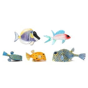 Michael Van Hout (NC, b. 1953), Five Metalwork Fish Sculptures