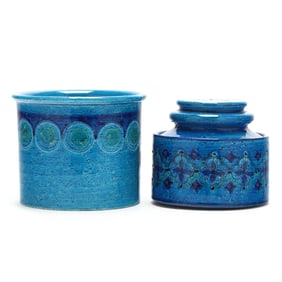 Aldo Londi (Italian, 1911-2003) for Bitossi, Two Rimini Blu Vessels