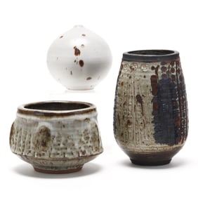 Vivika and Otto Heino (American, 20th century), Three Studio Pottery Vessels