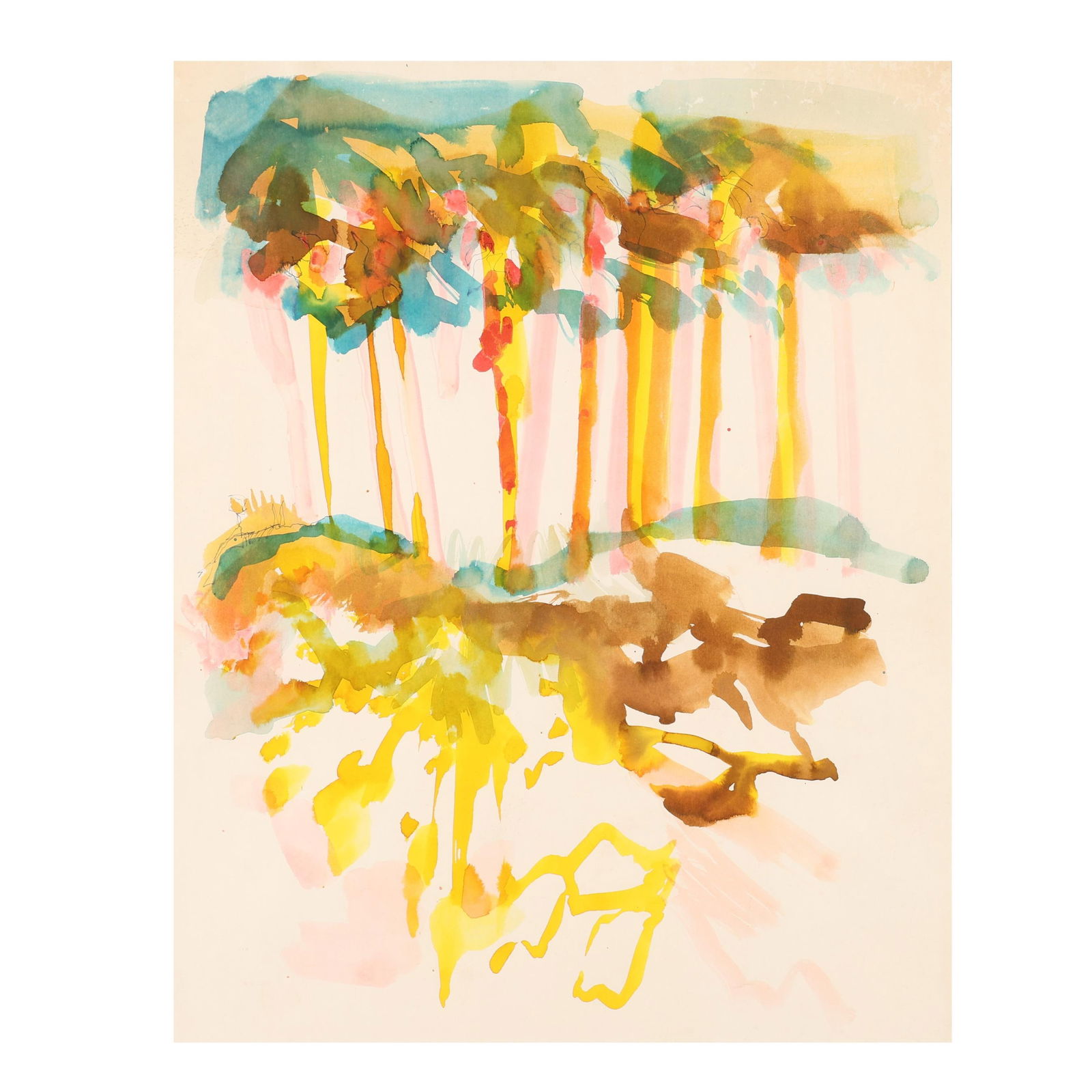 A. B. Jackson (American, 1925 -1981), Summer Trees: A. B. Jackson (American, 1925 -1981), Summer Treeswatercolor on paper, unsigned, matted and framed below glass. Sheet sight 27 x 21 1/4 in.; Frame dimensions 37 1/4 x 31 1/2 in. Alexander Brooks Jacks