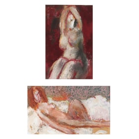 Julien Binford (American, 1909-1997), Two Figural Paintings