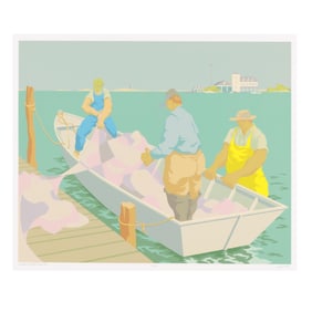 Claude Howell (NC, 1915-1997),  Loading Nets, Ocracoke