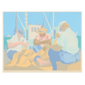 Claude Howell (NC, 1915-1997),  Sunny Day, Mending Nets