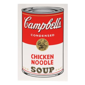 after Andy Warhol (American, 1928-1987),  Campbell's Chicken Noodle Soup , Sunday B. Morning