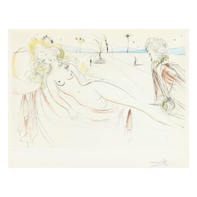 Salvador Dalí (Spanish, 1904-1989),  Venus et le Joueur d'Orgue (Venus and the Organ Player)