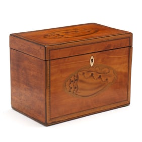 George III Inlaid Mahogany Tea Caddy