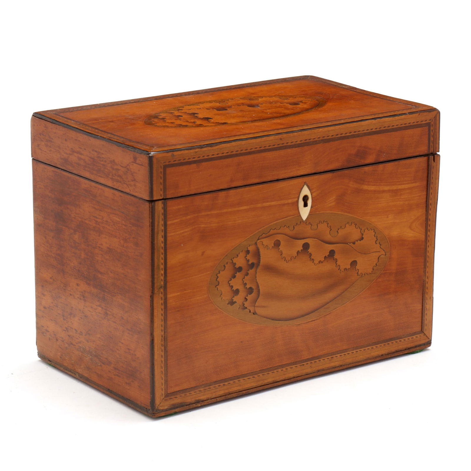 George III Inlaid Mahogany Tea Caddy (1 of 10)